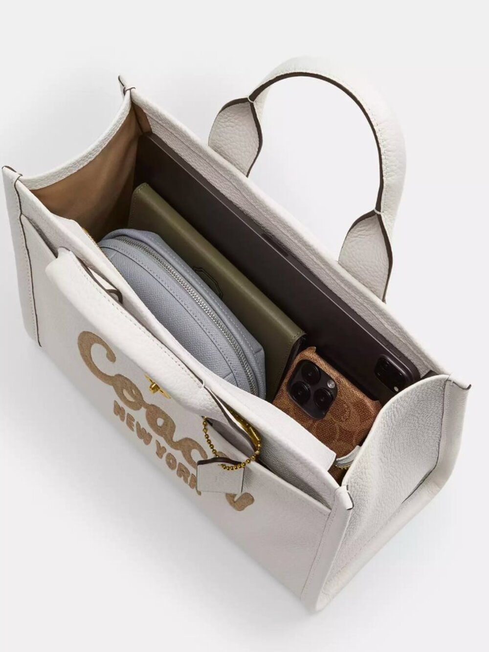 Coach CAM75 Cargo Tote Medium Crossbody Bag in Chalk Leather NWT - Picture 14 of 14